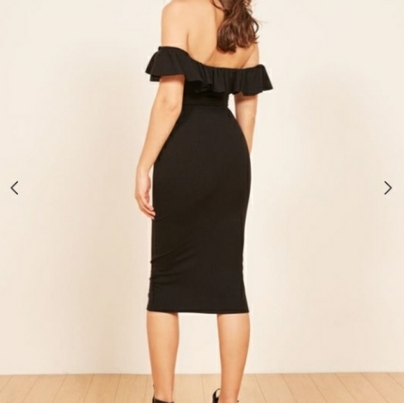 Reformation Bettina Dress Ruffle Off Shoulder XS - Picture 2 of 6